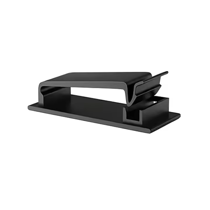 Gestión de cables, 10 clips de cable autoadhesivos para organizador de cables para cables Ethernet y sistema de gestión de cables para TV, PC, ordenador portátil, escritorio, negro - 1