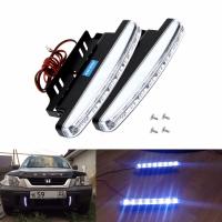 ANGRONG Lámpara De Diafragma Diurno 8 LED Blanca Para Coche 12V 7000K Luz De Aparcamiento Y Faro Universal Super Brillante PAIR - details 1