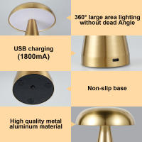 Lámpara De Mesa Portátil Sin Cable Con Luz LED Y Control Táctil Para Dormitorio Y Sala De Estar 3 Niveles De Brillo En Color Mocasín - details 1