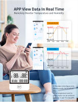 Sensor De Temperatura Y Humedad Inteligente WiFi Eleopard Con Pantalla LCD De Retroiluminación Indicador Térmico Interior Soporte Alexa - details 3