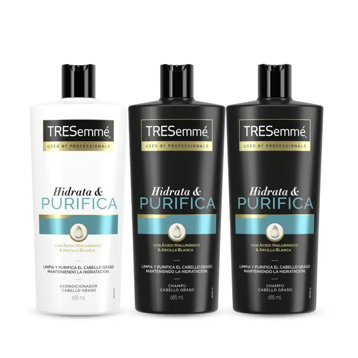 TRESemmé Champú x2 + Acondicionador Hidrata y Purifica 685ml - Pack de 3 - 1