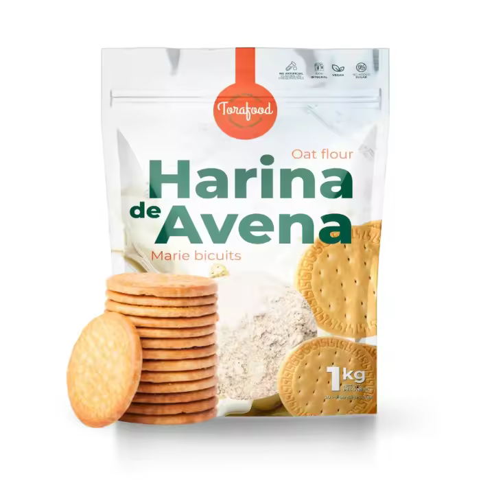 Harina de Avena en polvo  Pack de 2 Unidades  Sabor Galleta Maria  1KG  Ideal para Tortitas de Avena  Rica en fibra  Contiene grasas saludables  Versátil en la cocina  TORAFOOD - 1