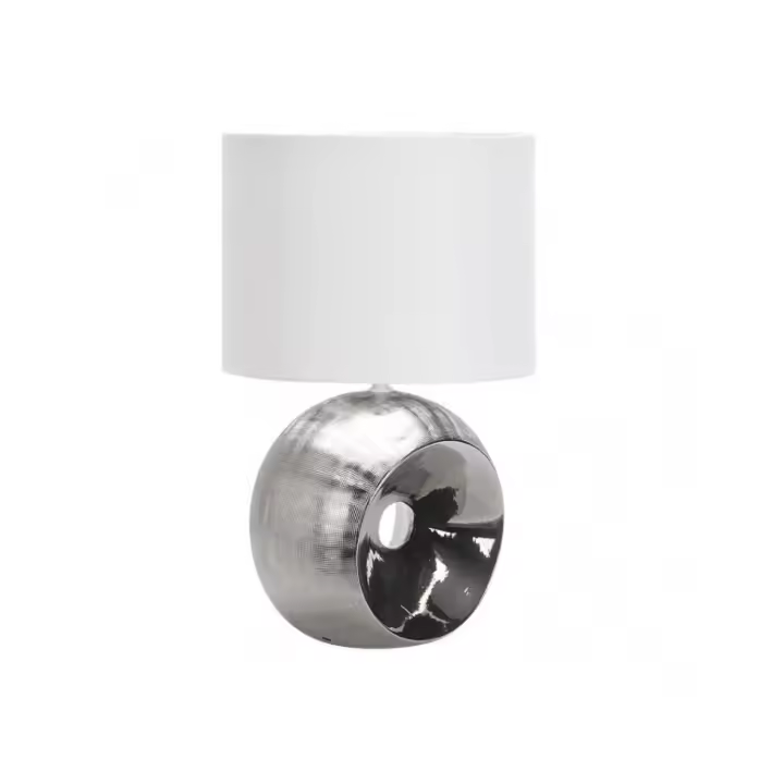 Fabrilamp - Sobremesa Ceramica Ea 1xe27 Cromo Pantalla Blanca 52x30x30 Cm - 1