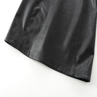 Vestido PU De Mujer Chic Negro Con Cierre De Cremallera En La Espalda Y Cuello Redondo Sin Mangas Estilo Slim Para Fiesta Y Club - details 10