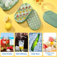 Horneador De Cubitos De Hielo Doble Capa Con Tapa Y Estuche - Hace 72 Cubitos De Hielo Con Contenedor Cuchara Y Tapa Incluidos Libre De BPA - details 5