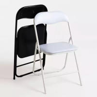 ORION91 Silla ALYA Plegable Asiento Acolchado Color Negro 🖤 45x45x80cm Estructura Negra Comedor Oficina Salón Teletrabajo Cocina - SpazioLuzio - details 2