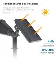 Spotlight Solar LED RGB 18 Luces Impermeable Para Jardín Decoración De Paisaje Camino Y Jardín Luz De Escenario Única Diseño - details 4