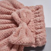 Toalla De Cabello Rápida Para Mujer Con Lazo Corallo Velvet Toalla De Cabeza Gruesa Accesorios De Baño Color Sólido Tamaño 27x26cm - details 4
