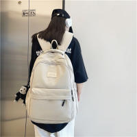 Mochila universitaria impermeable de alta capacidad para niña, morral escolar para ordenador portátil, bolsa de viaje para libros, Color sólido, a la moda, novedad de 2024 - details 13