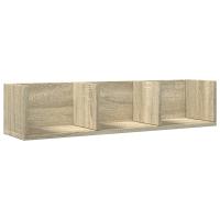 vidaXL Mueble de pared madera de ingeniería 75x18x16,5 cm Blanco, Negro, Roble Sonoma Mueble Almacenaje Estantería para Oficina, Estudio, Dormitorio Estantería/Librería/ mueble de Almacenamiento - details 5