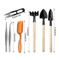 Juego De Herramientas De Jardinería 12PCS Para Plantas Miniatura Fairy Transplantación De Suculentas Y Bonsái Herramientas Manuales De Jardinería - details 9
