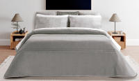 NORA HOME Edredon Acolchado Terciopelo Gris - TWO . Relleno 250 gr/m². Fundas Cojin a conjunto incluidas - details 1