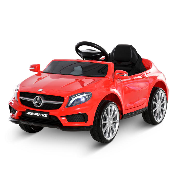 HOMCOM Coche Eléctrico Infantil Mercedes AMG Con Mando A Distancia, Música Y Luces – Batería 12V, 3-5 Km/h, Hasta 30 Kg