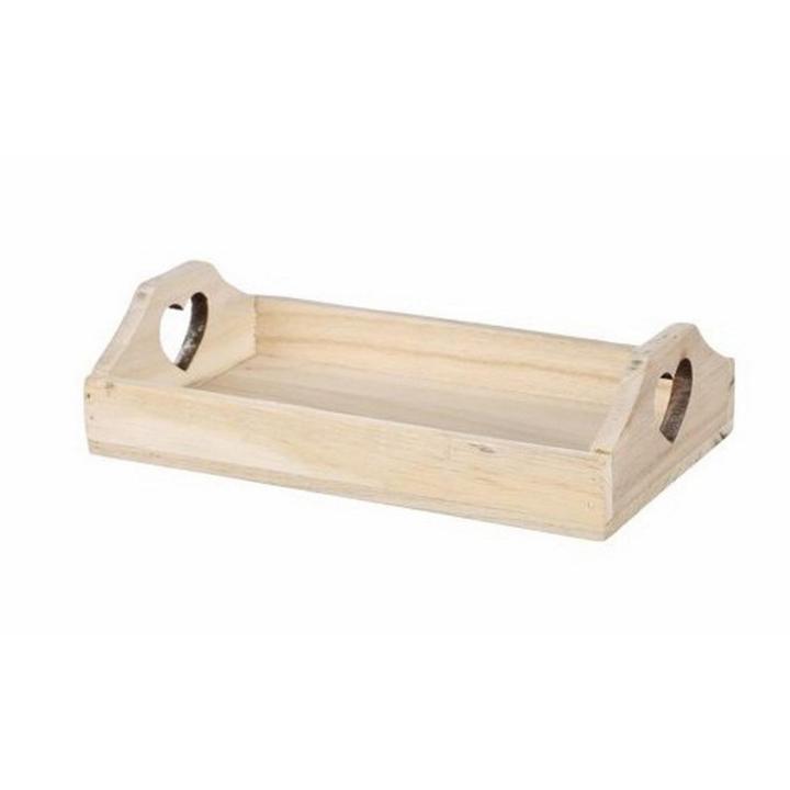 Casa Y Menaje Bandeja Madera Qibao Natural 21x12.5 Cm para Servir