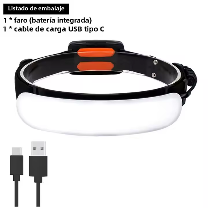 Linterna Frontal COB De Amplio Ángulo Ultra 31 LEDs Con Batería Integrada De 5000mAh Recargable Por USB Torcha Frontal LED - 1