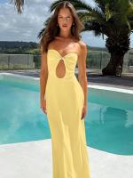 Vestido Bodycon Elegante Lygens Sin Espalda De Mujer Para Noche Playa Fiesta Verano 2025 Moda Hollow out Slim Fit Longitud Pierna - details 23