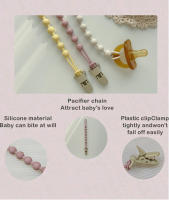 Cadena De Chupete Para Bebé Con Clip De Seguridad Integrado Juguete De Mordedor De Silicona Regalo Para Bebé Accesorio De Lactancia - details 2