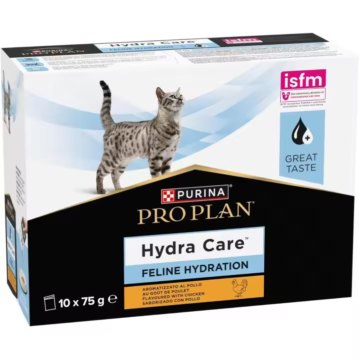 HYDRA CARE FELINE - Original sabor pollo (10 x 75gr.) - PURINA PRO PLAN - Suplemento para la correcta hidratación de los gatos - 1