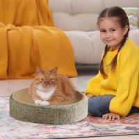 Cama De Rascado Para Gatos En Forma Oval Resistente Al Desgaste Sisal Almohadilla De Descanso Multifuncional Para Mascotas - details 9