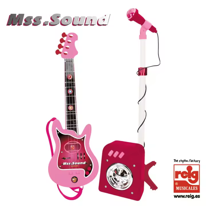 Conjunto Guitarra Micrófono y Bafle Flash Rosa (Reig 8441) - 1