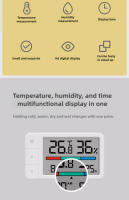 Termómetro Y Higrómetro Inteligente Xiaomi MiaoMiaoCe Estación Meteorológica Con Pantalla Digital HD Función De Reloj Soporte Para Colgar Y Poner En Pie - details 1