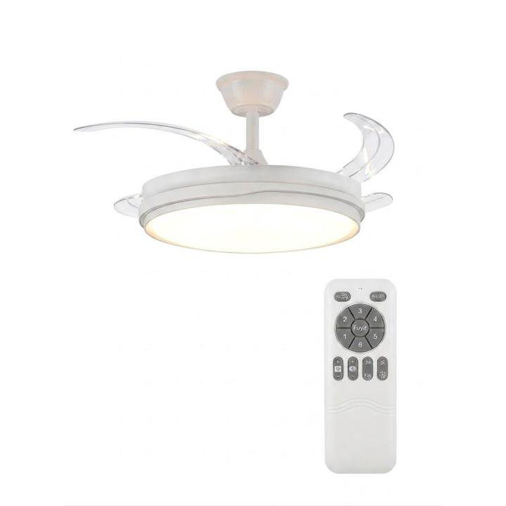 Ventilador de Techo con Luz LED Regulable, Motor DC Silencioso, 6 Velocidades, 4 Aspas transparentes, Función Inversa… — oferta en Miravia