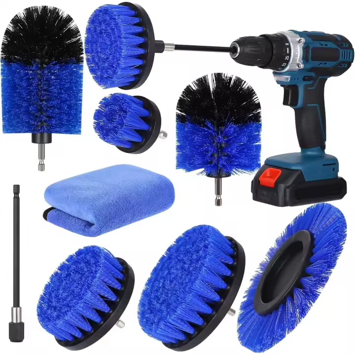 cepillos de taladro para limpieza de taladros, cepillos para llantas de coche, cepillos de limpieza para taladros eléctricos, limpieza de ruedas para llantas, azulejos, bañera, ladrillos, suelo - 1