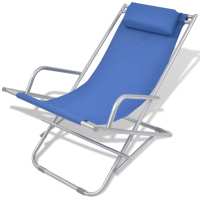 vidaXL Tumbonas reclinables 2 unidades acero Azul, Negro, Rojo Sillas de Exterior Ideal para jardín, playa, piscina, terraza Tumbona Piscina Tumbonas Playa Tumbonas Jardín Exterior - details 2