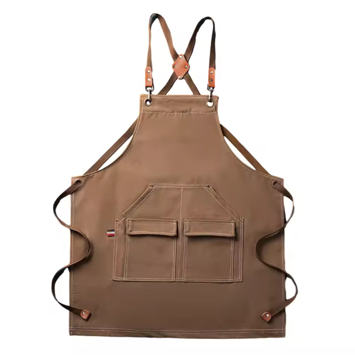 Delantal de chef para hombre - Delantal Cruzado ajustable con bolsos - 1