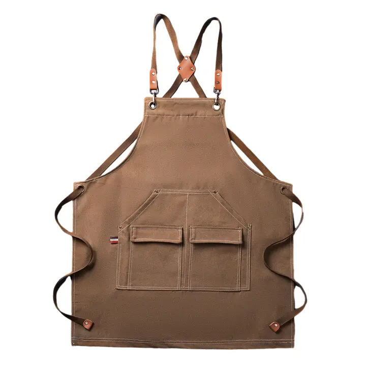 Delantal de chef para hombre - Delantal Cruzado ajustable con bolsos - 1