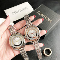 Reloj De Mujer De Lujo Con Rhinestone Y Diamantes En Acero Inoxidable Reloj De Cuarzo Fashion Gold Contena Quartz Wristwatches - details 6