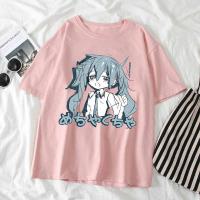 Camiseta De Algodón Para Mujer Estilo Japonés Y2K Anime Streetwear Casual Grande Manga Corta Hip-hop Harajuku Tops De Verano - details 4