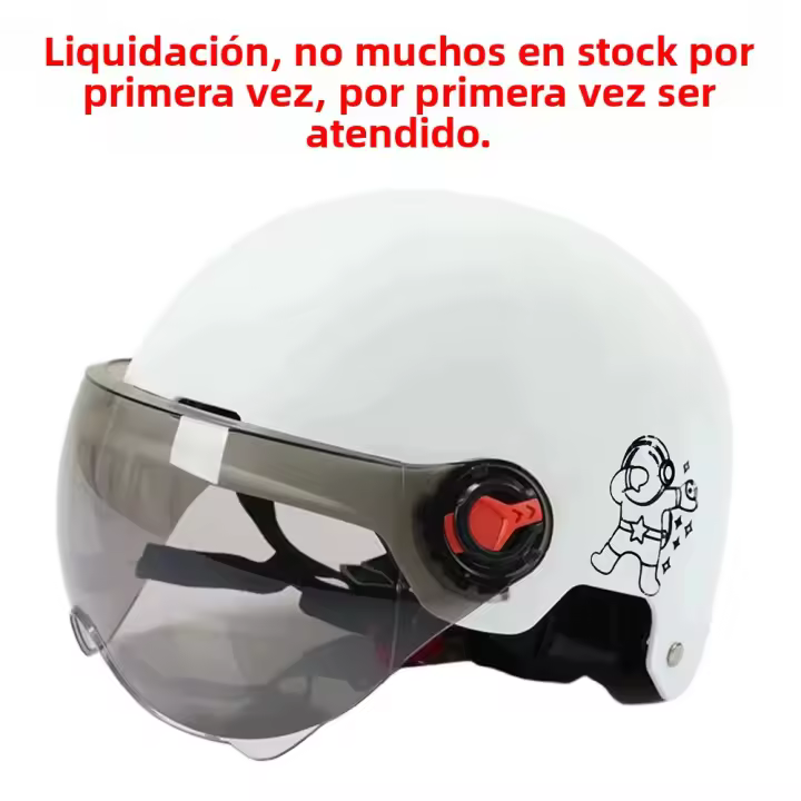 Casco De Motocicleta Para Hombres Y Mujeres Seguridad Anti-UV Con Gafas Adecuado Para Bicicletas Scooters Y Coches Eléctricos Estilo Medio Peso Ligero Material ABS+PC - 1