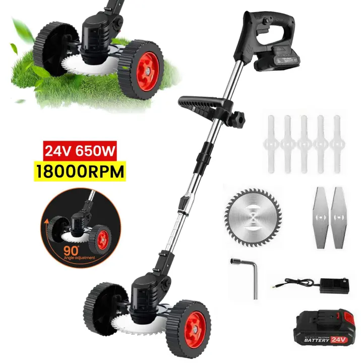 Cortacésped eléctrico de mano - 650W - 18000 tr/min - 21V, 1500mAh*10 - Diamètre de la lame : 6 pouces - 1