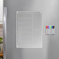 Tablero De Memoria Magnético De Acrílico Para El Hogar Con Adhesivo De Refrigerador Transparente Para Escribe Y Borrar Planificador De Mensajes - details 4