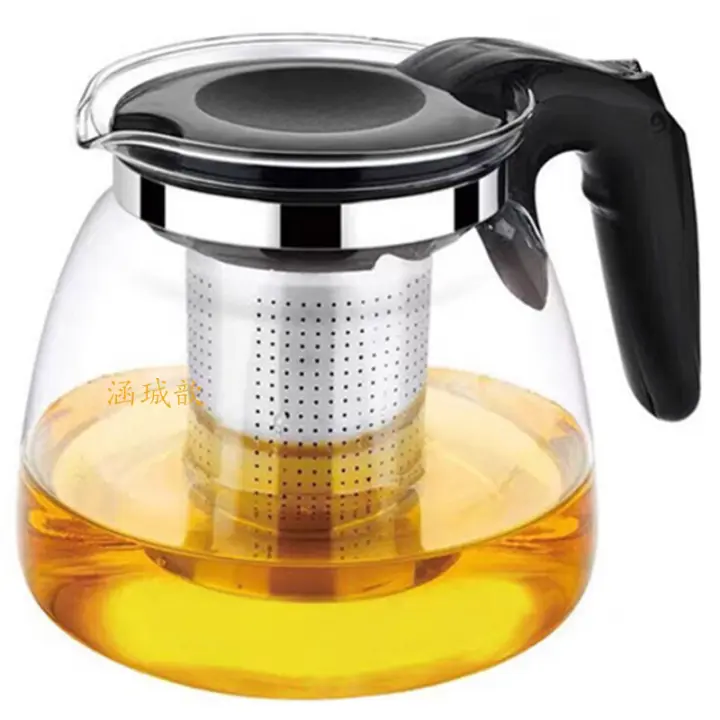 DESEOS Tetera de Vidrio con Filtro de Acero Inoxidable y Mango Ergonómico - Capacidades de 700 ml, 900 ml, y 1100 ml - 1