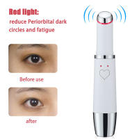 Instrumento de belleza para ojos calentado, pluma de masaje para ojos con luz de colores para eliminar ojeras y arrugas en los ojos, crema para ojos, instrumento de belleza importado blanco - details 2