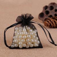 100pcs Organza bags, 9 x 7cm - Hand-sewn multicolor - details 2