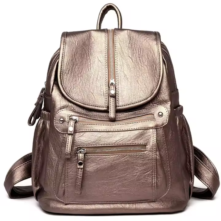 Mochila de cuero de alta calidad para Mujer, Bolso de hombro Femenino Vintage, Bolso de viaje para Mujer, Mochilas escolares para Niños - 1