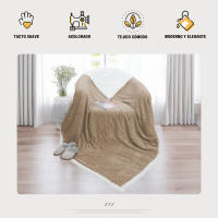 DEKORA SOUL - Manta Doble Cara Sherpa & Franela, Súper Suave y Acolchada, 100% Microfibra Premium - Abrigo Perfecto para Invierno en Sofá y Cama - details 3