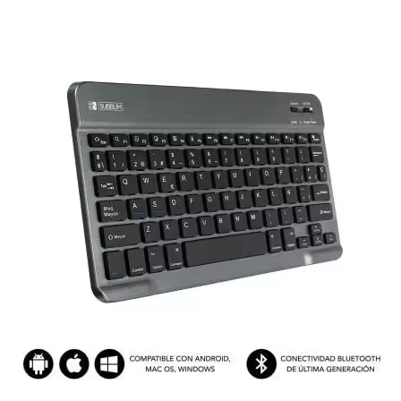 Teclado Compacto Inalámbrico por Bluetooth Subblim Smart/ Gris - 1