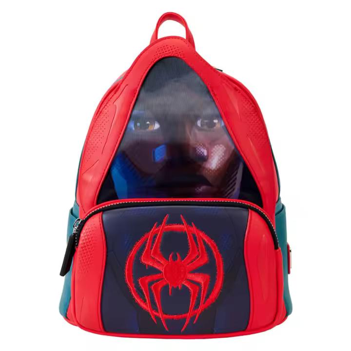 Mochila Miles Morales Spider-Verse Marvel Loungefly 26cm. Mochila ergonómica con amplio espacio. Diseño resistente y versátil para llevar tus pertenencias con estilo. - 1