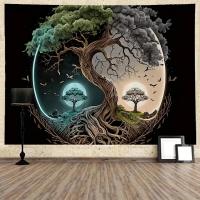 Tapiz De Pared Con Estampado De Árbol 75x58cm Vidrio Mate Para Decoración De Sala De Estar Dormitorio Estilo Moderno Y Minimalista - details 0