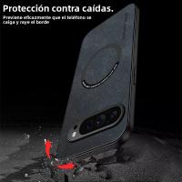 Funda De Teléfono Retro Textura De Cuero PU Magnética Para Google Pixel 10 9 a pro XL 5G TPU Suave Antichoque Con Lámina De Carga Magnética - details 1
