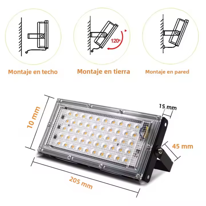 Bombilla De Farol LED Impermeable 50W Para Exterior Luz De Escenario De Jardín Y Calle En Color Blanco Adecuada Para 110V 220V 230V 240V - 1