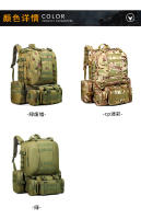 Mochila táctica de camping de gran capacidad con hebilla de color a juego, de tela Oxford, para exteriores, de camuflaje militar, para montañismo - details 7