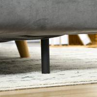 Sofá Cama con función de Cama 2 plazas, Sofá plegable con respaldo ajustable, efecto terciopelo gris, 130x78x79 cm, Adaptado para Salón - details 2