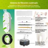 Fuente De Agua Automática Para Mascotas 4L En Acero Inoxidable Silenciosa Con Filtro Dispensador De Agua Para Gatos Y Perros - details 2