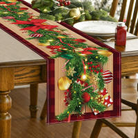Mantelos Navideños 2024 Decoración De Año Nuevo 2025 Bandera De Navidad Natal Hecha De Poliéster 100% Para Mesa De Fiesta - details 3