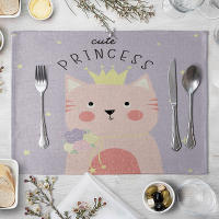 4pc/8pc Almohadillas De Comedor Para Niños Estilo Animal Lindo En Tela De Lino Y Algodón Mates De Mesa Ecológicos Para Festín Familiar - details 2